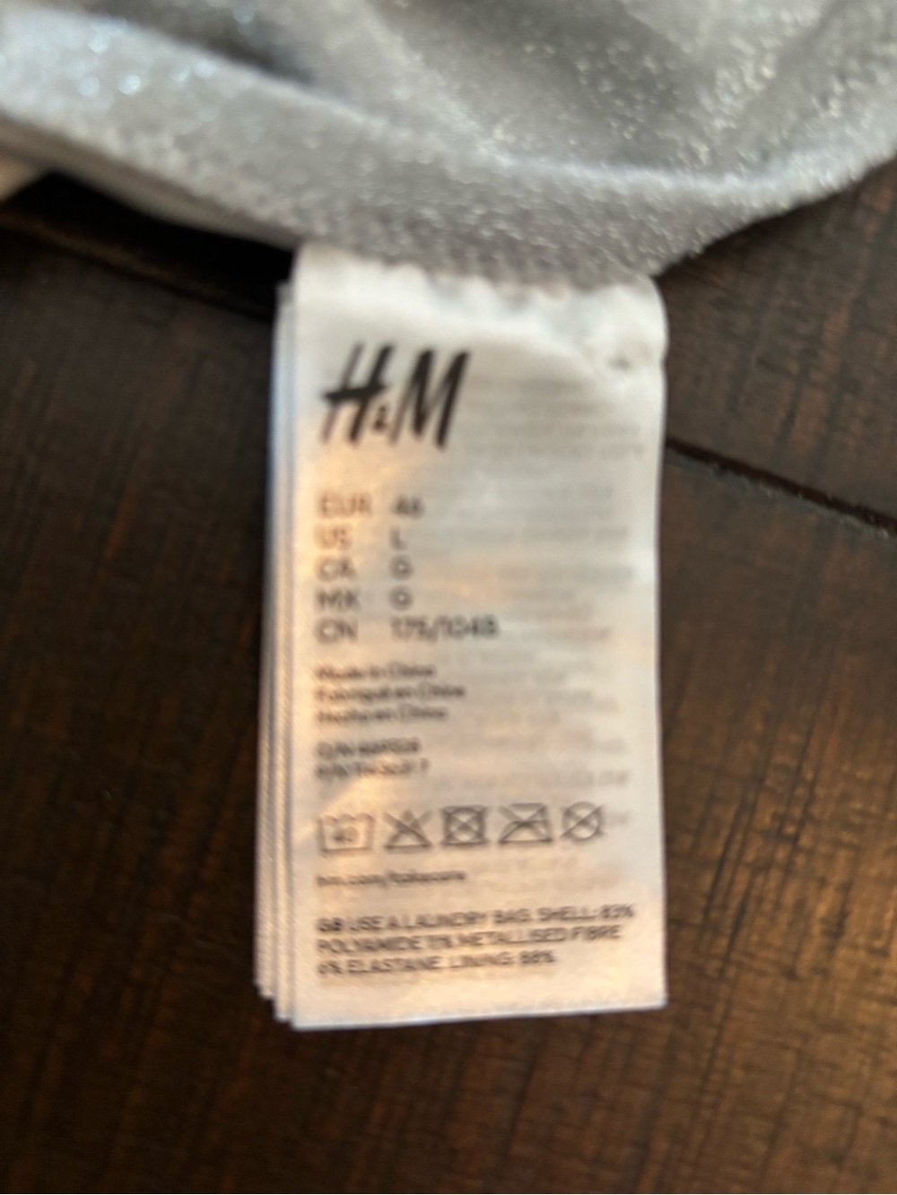 H&M Silver Sparkle V-Neck One-Piece Swimsuit - Picture 6 of 8